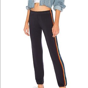 Monrow Rainbow Stripe Elastic Waist Sweats